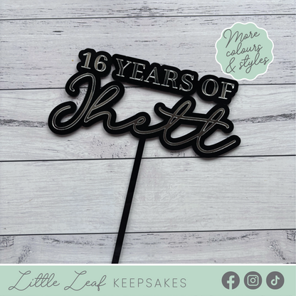 Custom Age Birthday Cake Topper