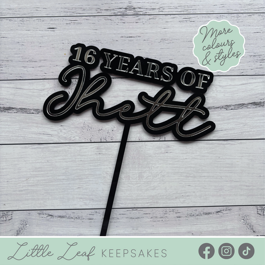 Custom Age Birthday Cake Topper
