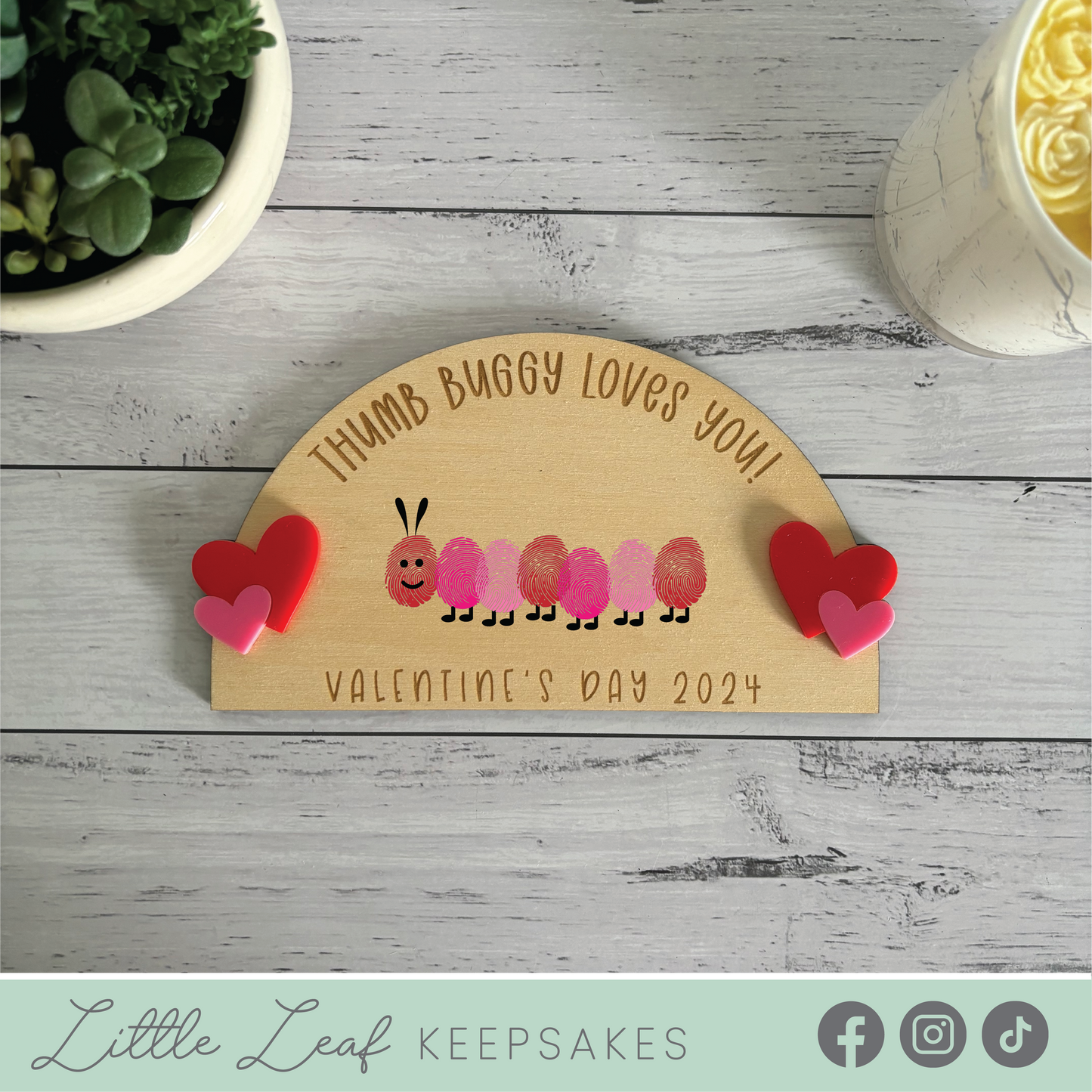 Thumb Buggy Loves You - Valentines Day Thumbprint Board