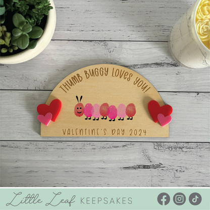 Thumb Buggy Loves You - Valentines Day Thumbprint Board
