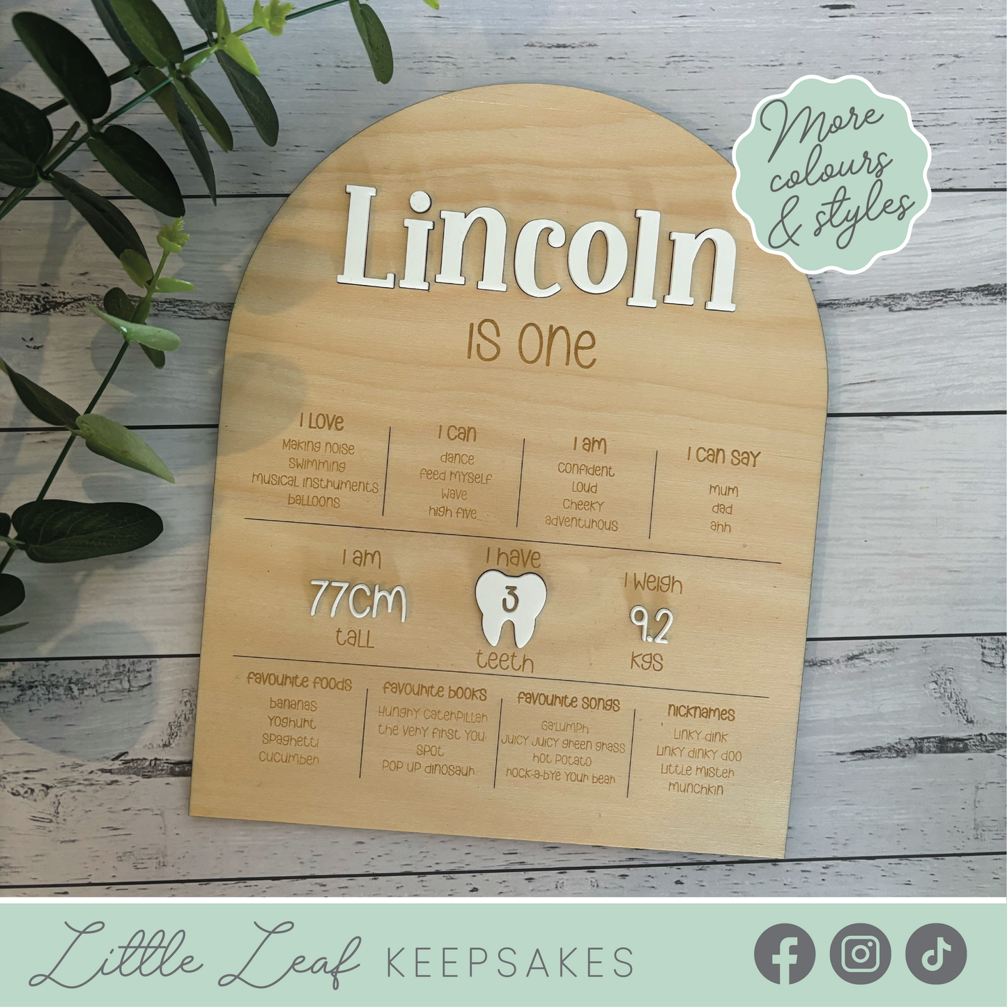 First Birthday Milestone Board
