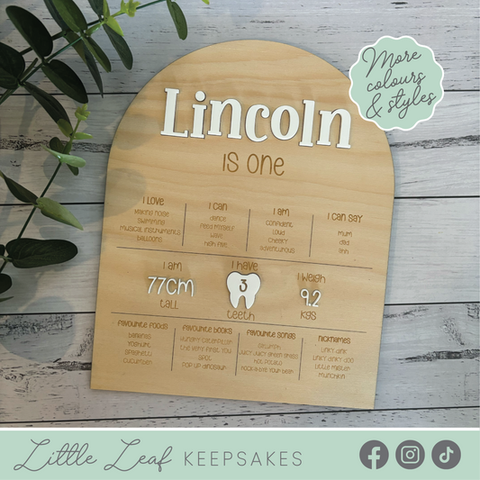 First Birthday Milestone Board