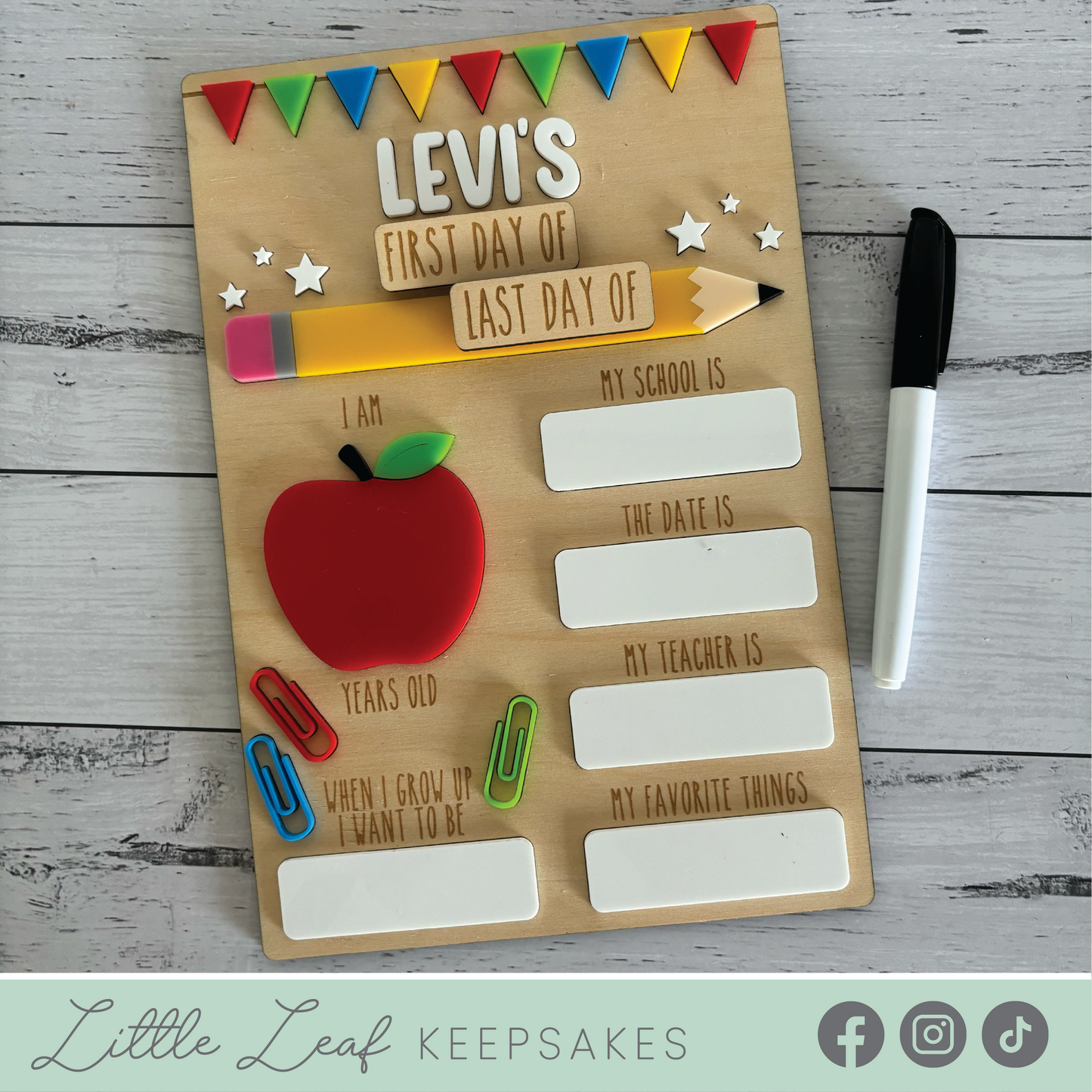 First Day Dry Erase Board - Back to School