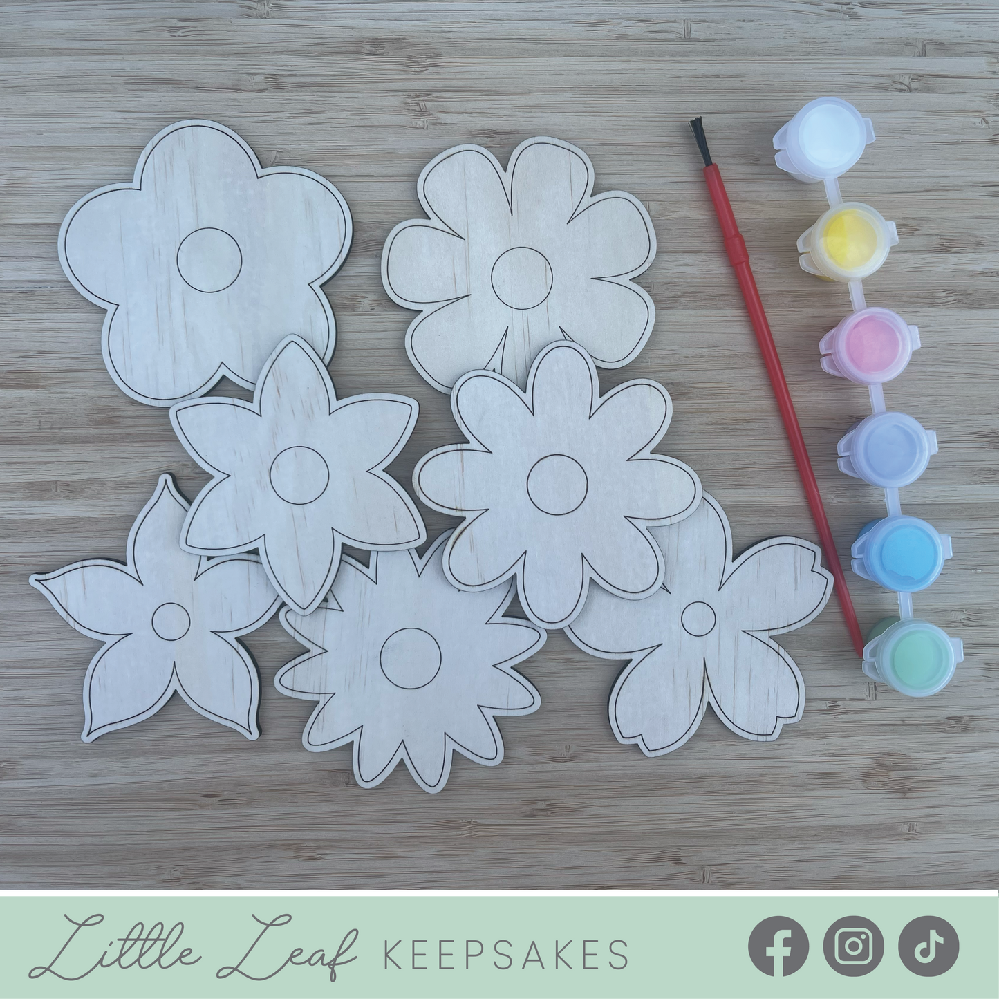 DIY Wooden Painted Flowers