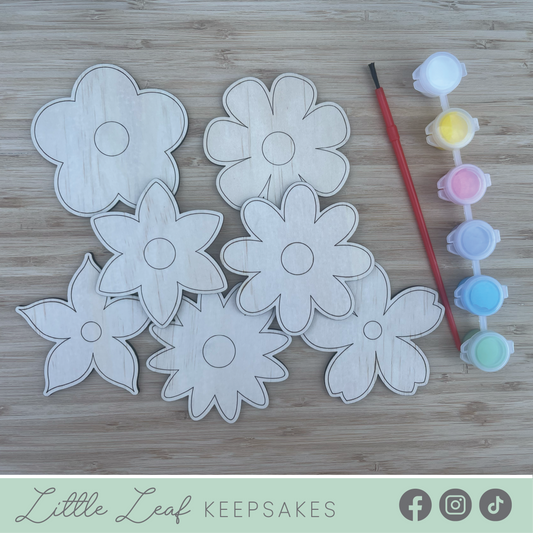 DIY Wooden Painted Flowers