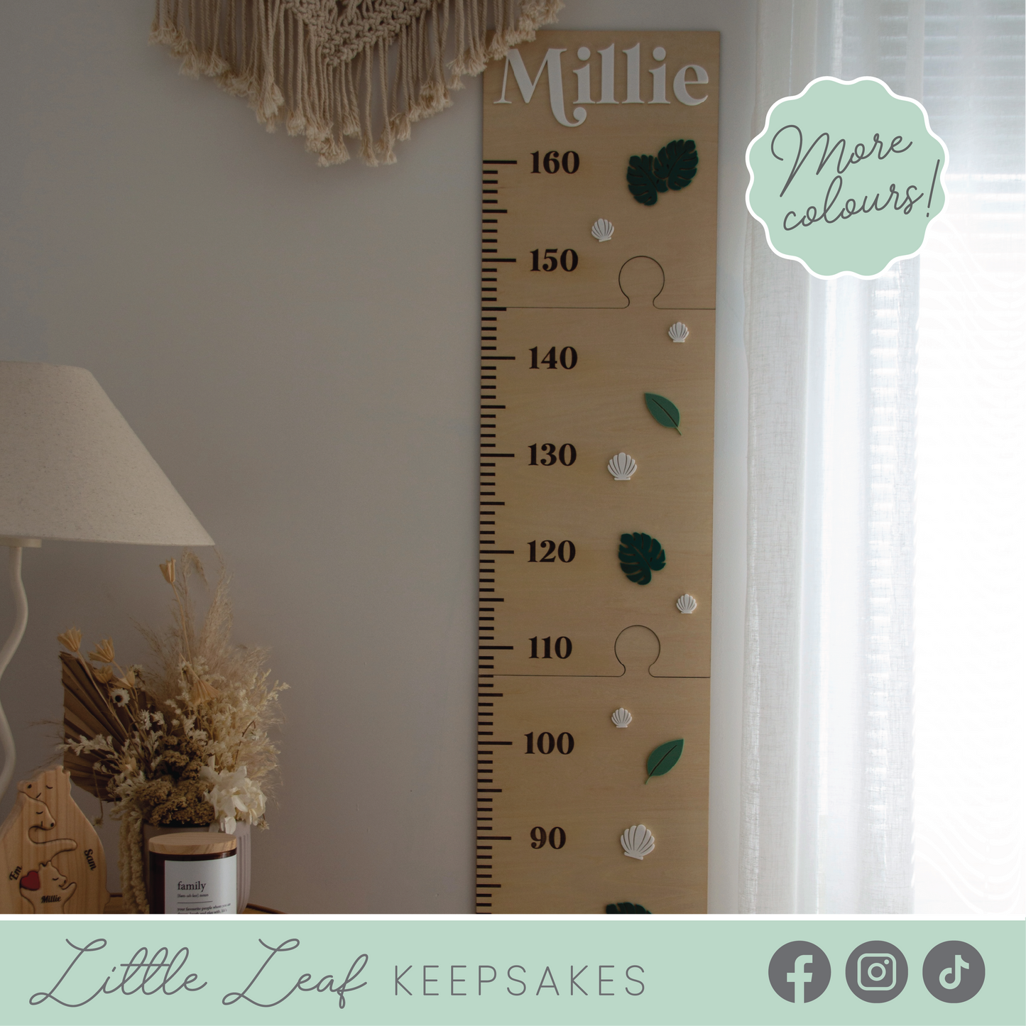 Leafy Wooden Growth Chart
