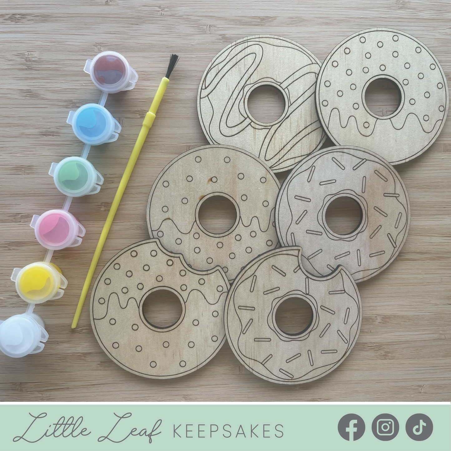 DIY Wooden Painted Donuts