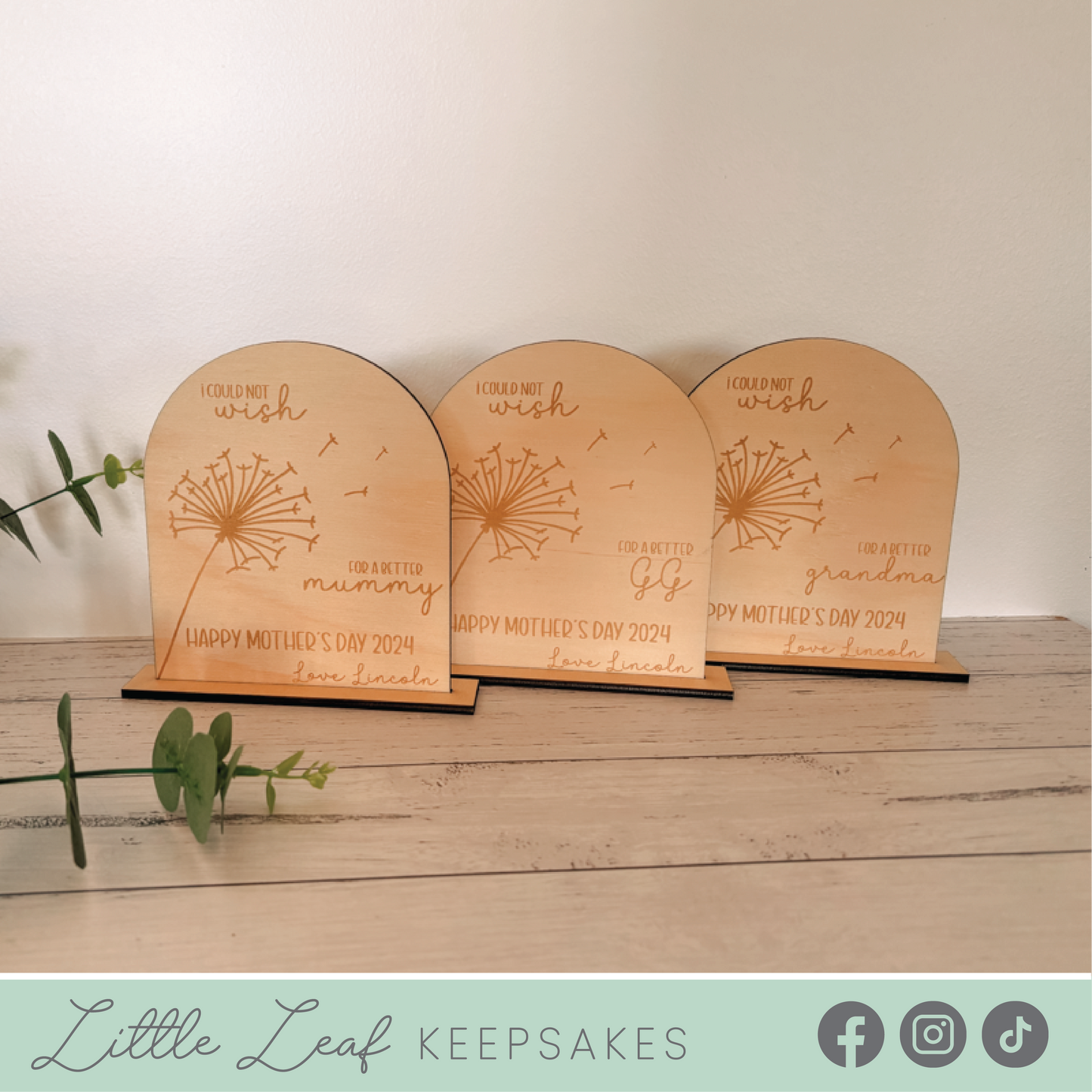 I Could Not Wish For A Better Mum, Dad, Grandma, Grandpa etc. Fingerprint Plaque