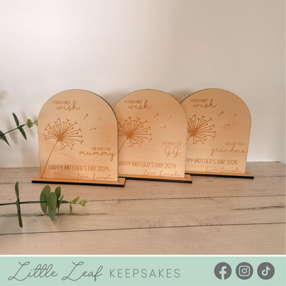 I Could Not Wish For A Better Mum, Dad, Grandma, Grandpa etc. Fingerprint Plaque