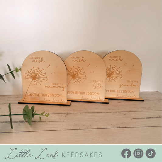 I Could Not Wish For A Better Mum, Dad, Grandma, Grandpa etc. Fingerprint Plaque