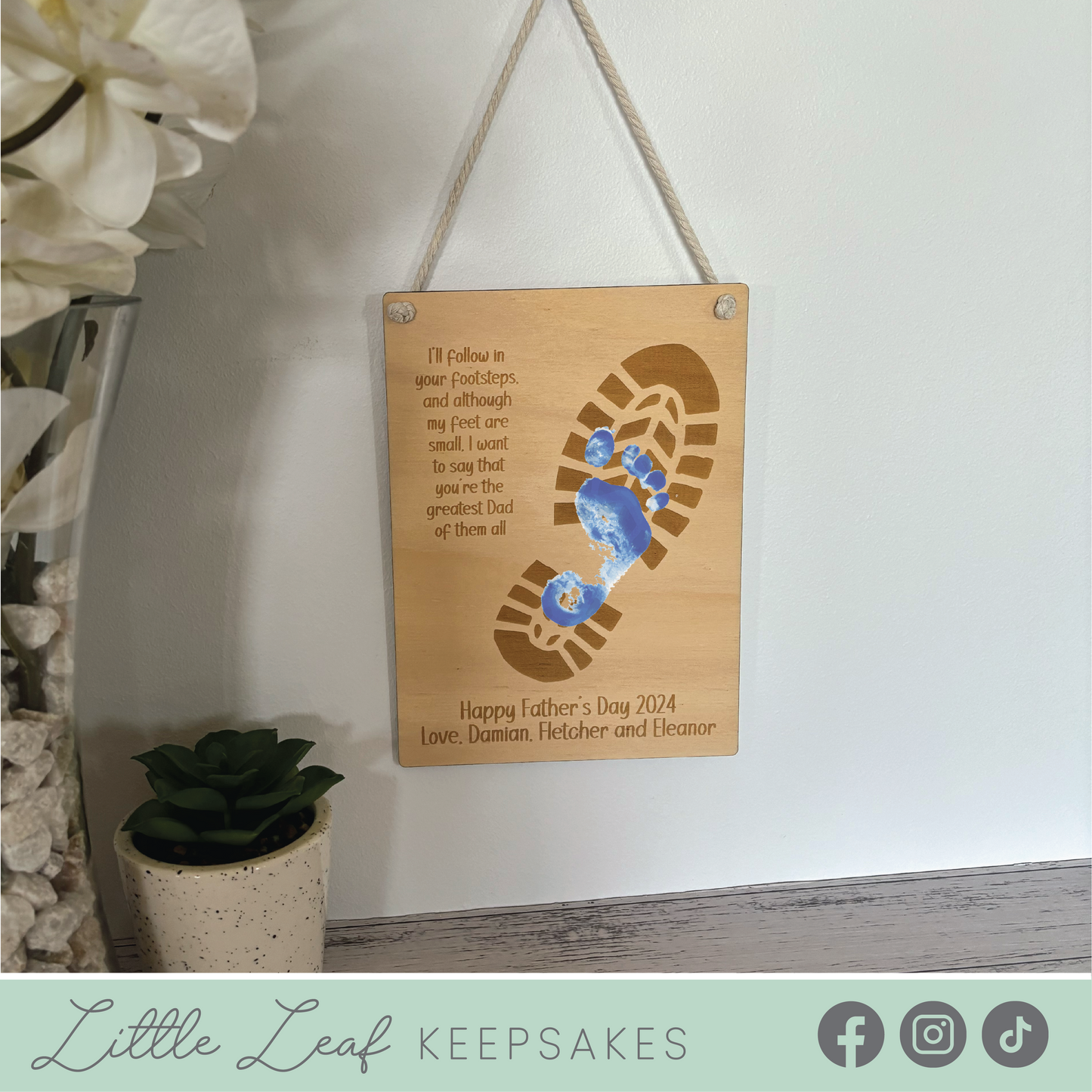 Father's Day Footprint Plaque