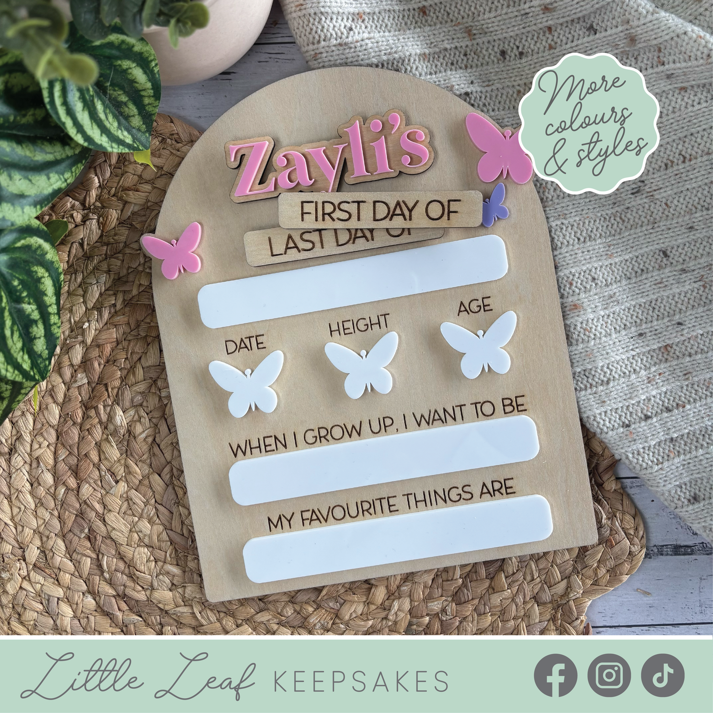 Butterfly Themed Back to School Board