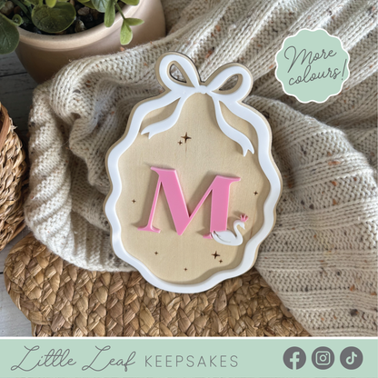 Personalised Swan Initial Plaque