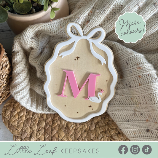 Personalised Swan Initial Plaque