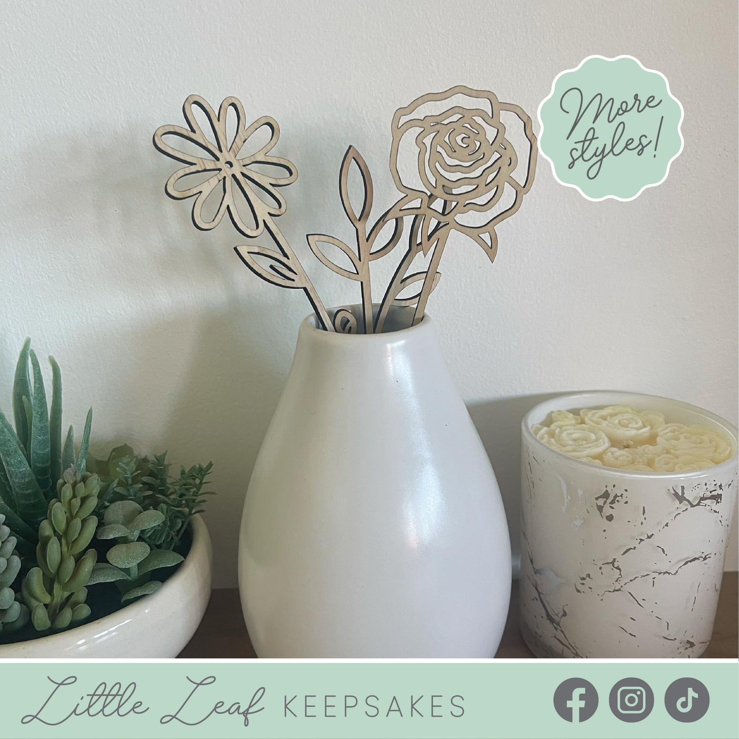Custom Wooden Birth Month Flower Bouquets