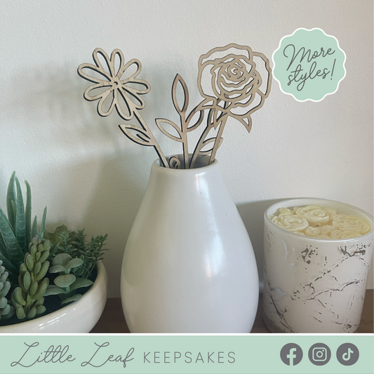 Custom Wooden Birth Month Flower Bouquets