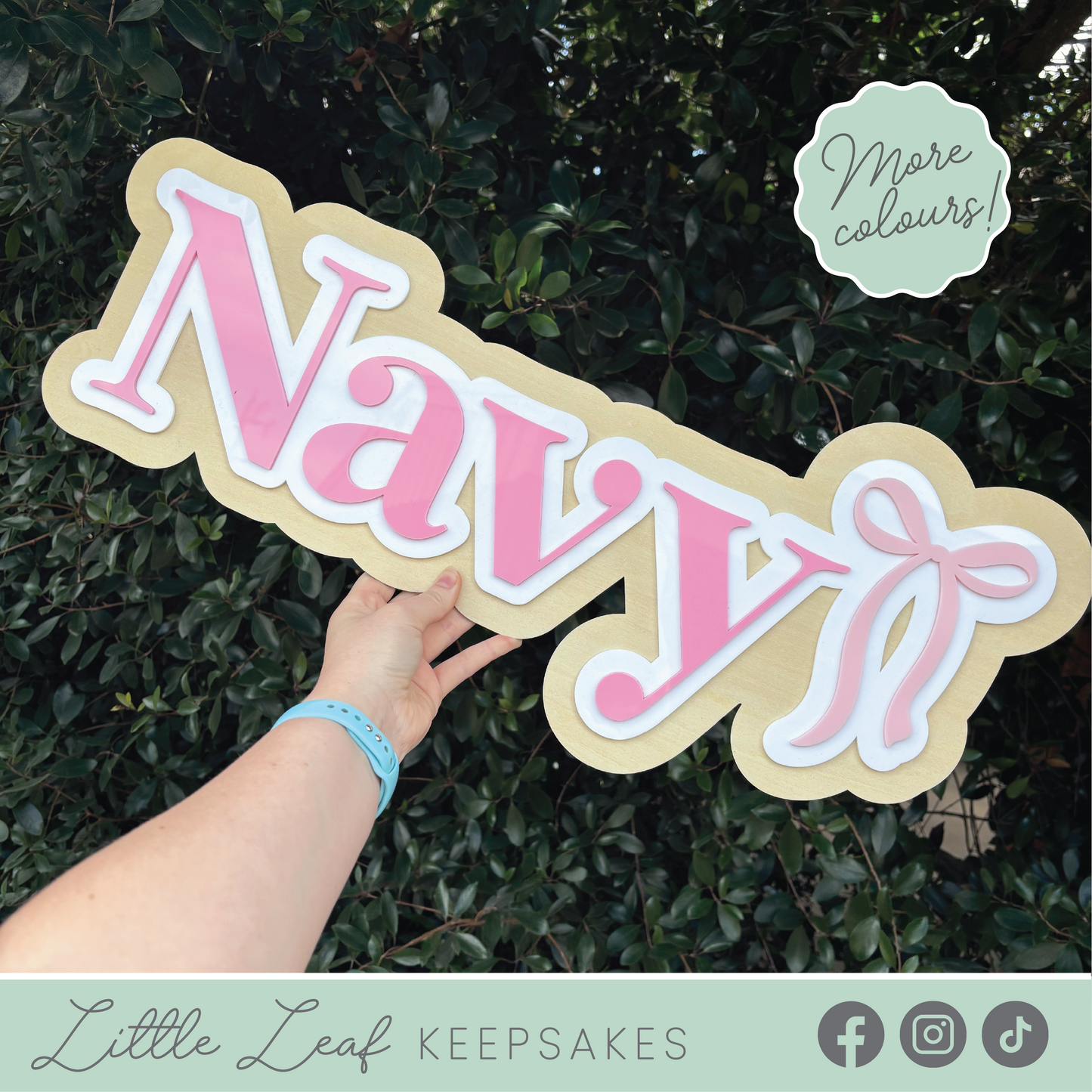 Personalised Children's Bow Themed Name Plaque