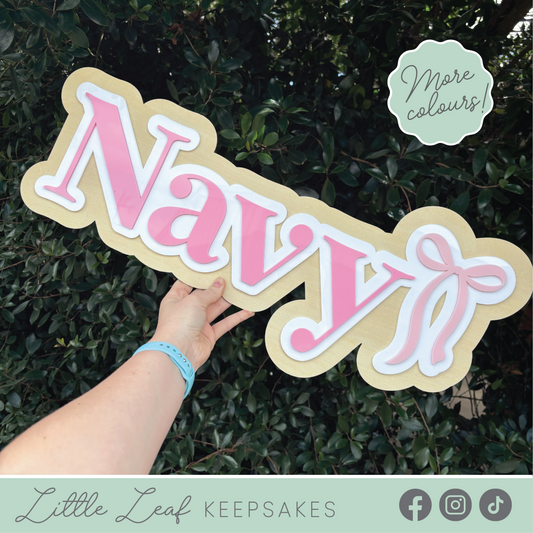 Personalised Children's Bow Themed Name Plaque