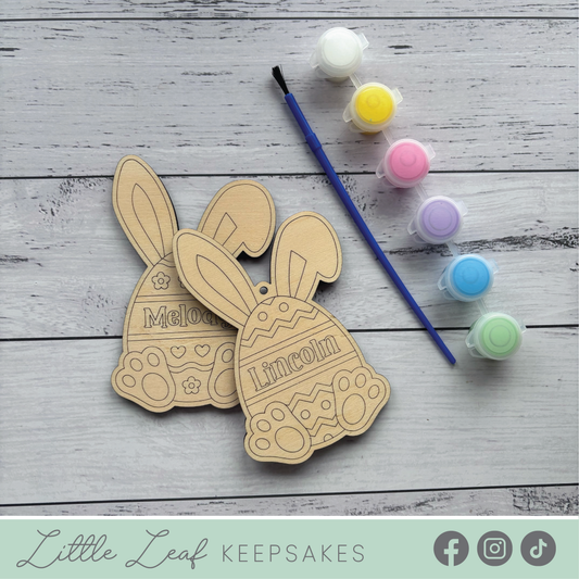 Personalised Easter Bunny Paint Kit Basket Tag
