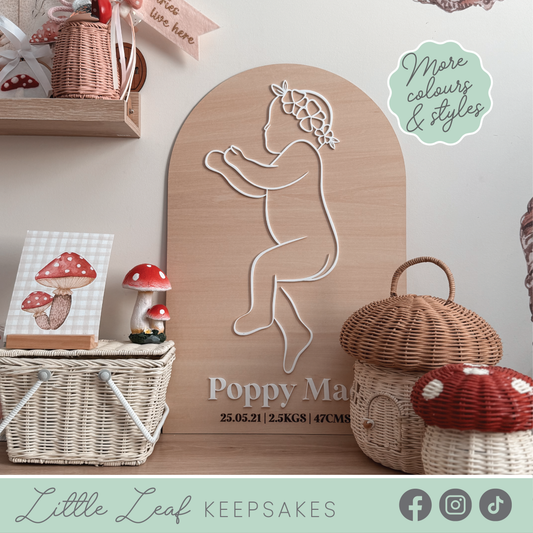 Wooden 1:1 Scale Custom Birth Plaque