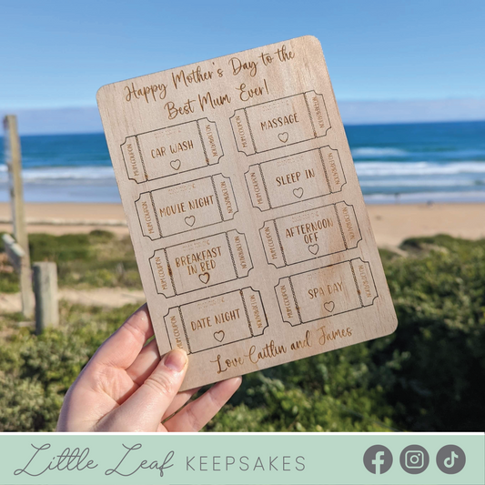Mother's Day Pop Out Wooden Coupons