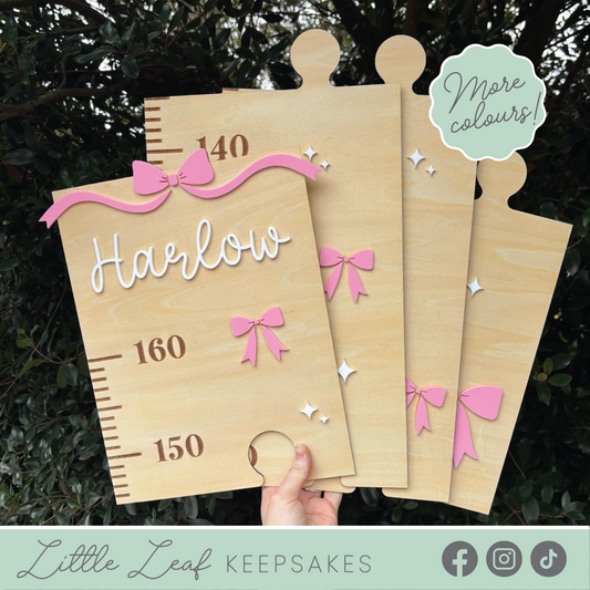 Personalised Bow & Sparkles Growth Chart