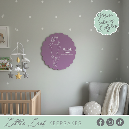 1:1 Scale Scalloped Baby Birth Plaque
