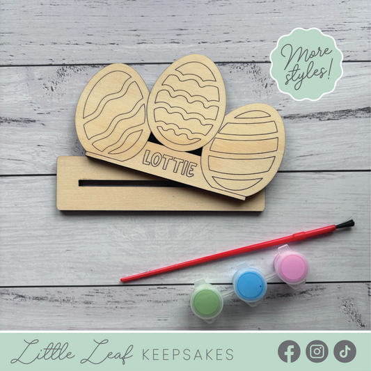 3D DIY Kids Wooden Easter Egg Painting