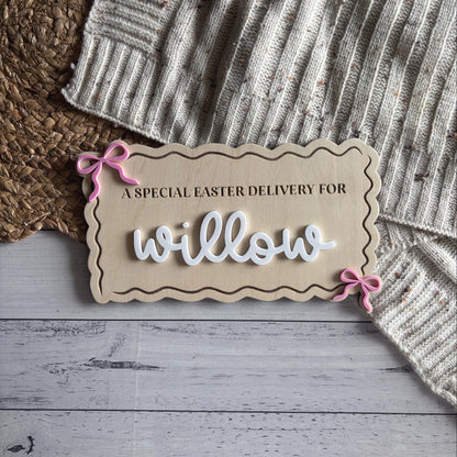 Wavy Bow Themed Easter Crates & Plaques