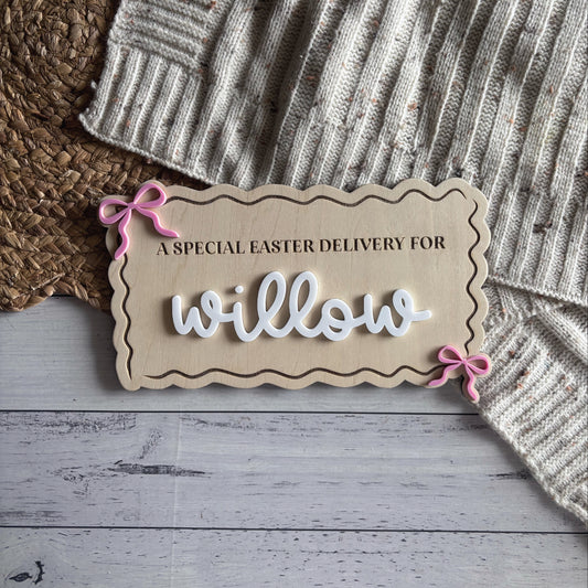 Wavy Bow Themed Easter Crates & Plaques