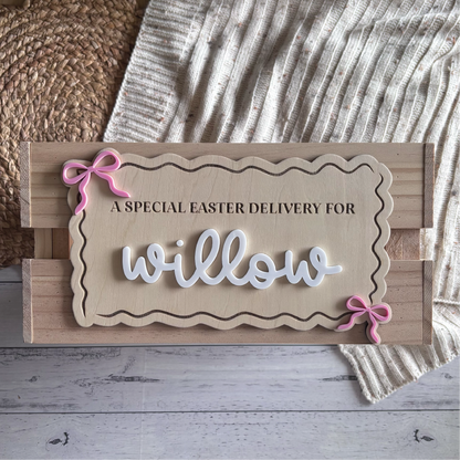 Wavy Bow Themed Easter Crates & Plaques