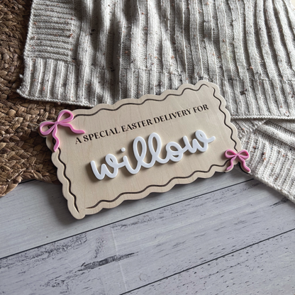 Wavy Bow Themed Easter Crates & Plaques