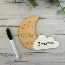 Load image into Gallery viewer, Moon and Cloud Themed Children&#39;s Milestone Counter
