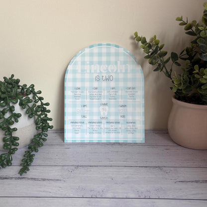 Custom Gingham Birthday Milestone Board