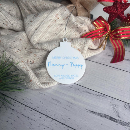 Personalised "Merry Christmas to.." Ornament