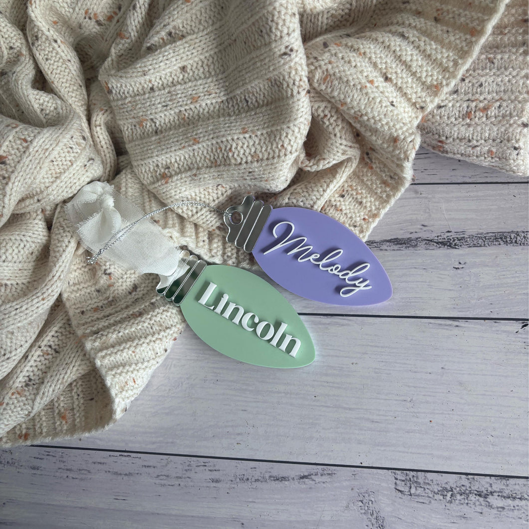 Personalised Lightbulb Christmas Ornament
