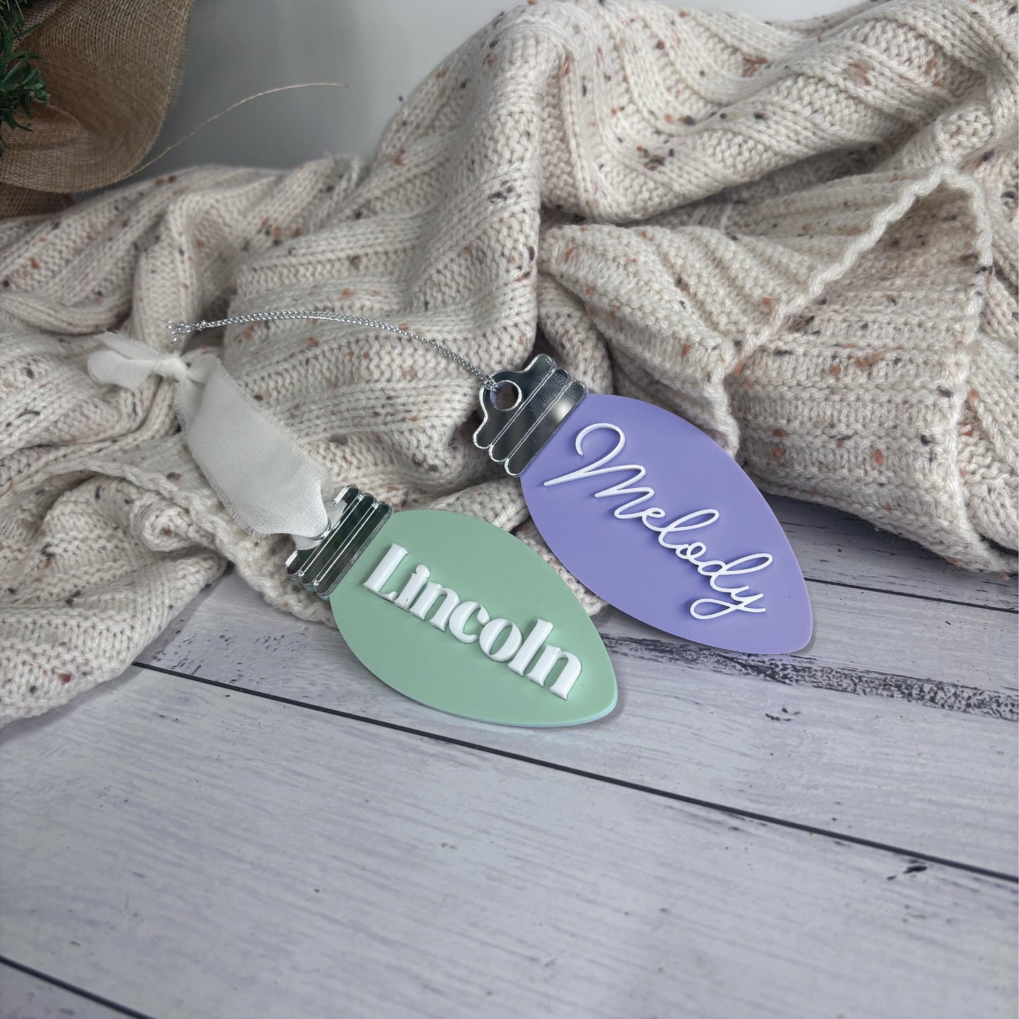 Personalised Lightbulb Christmas Ornament
