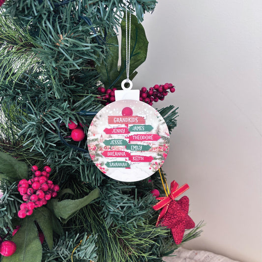 Personalised North Pole Sign Christmas Ornament