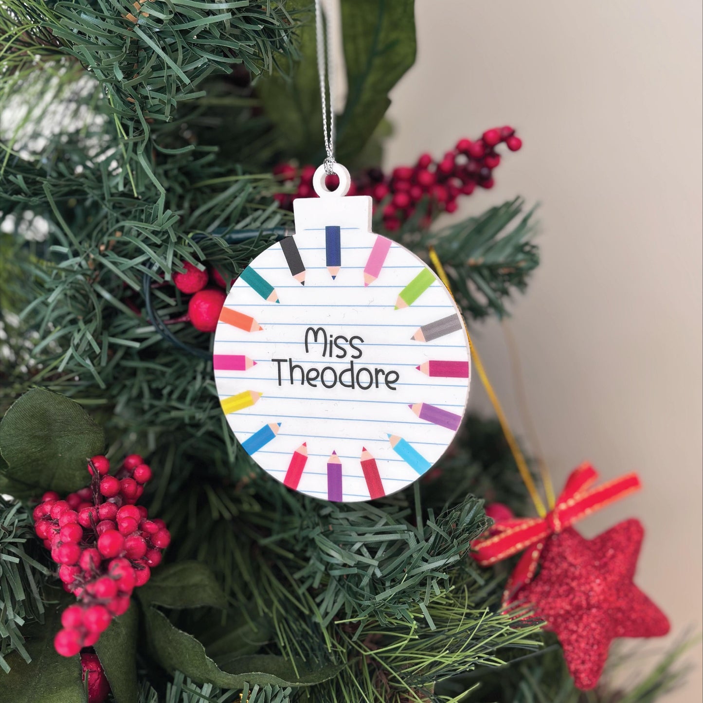 Personalised Teacher Christmas Ornament
