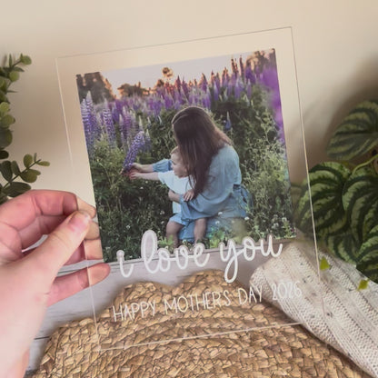 "I Love You" Acrylic Photo Plaque