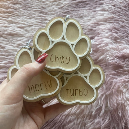 Wooden Paw Print Ornament