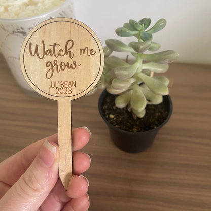 Custom Baby Shower 'Watch Me Grow' Plant Stakes