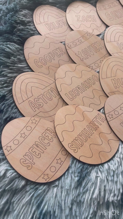 DIY Kids Personalised Wooden Easter Egg Painting Set