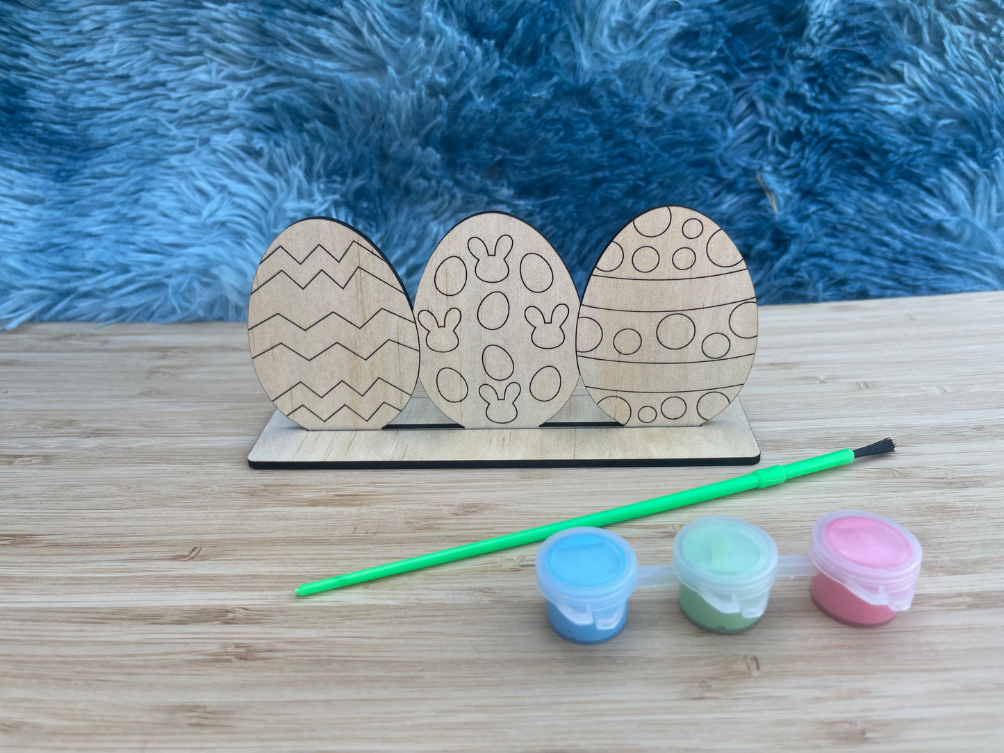 3D DIY Kids Wooden Easter Egg Painting
