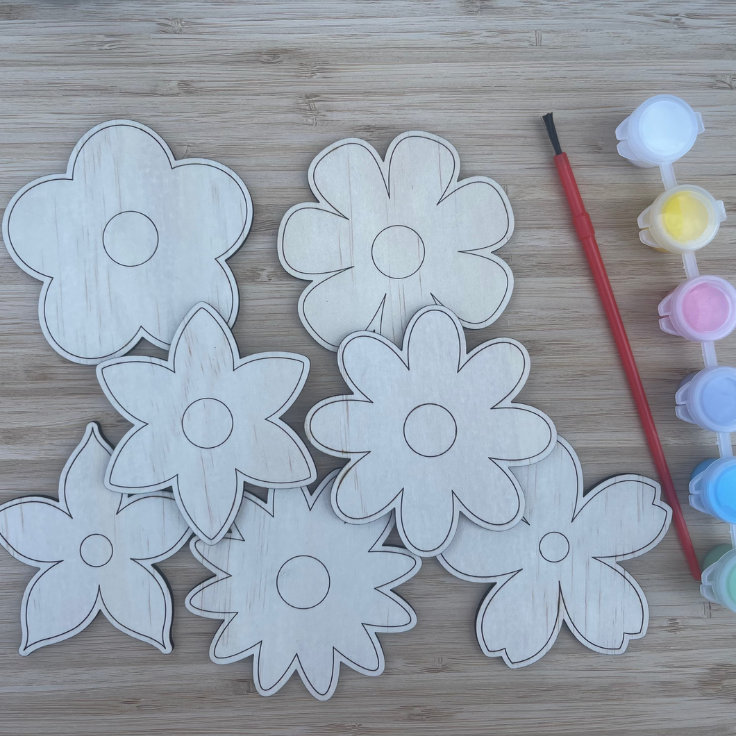 DIY Wooden Painted Flowers