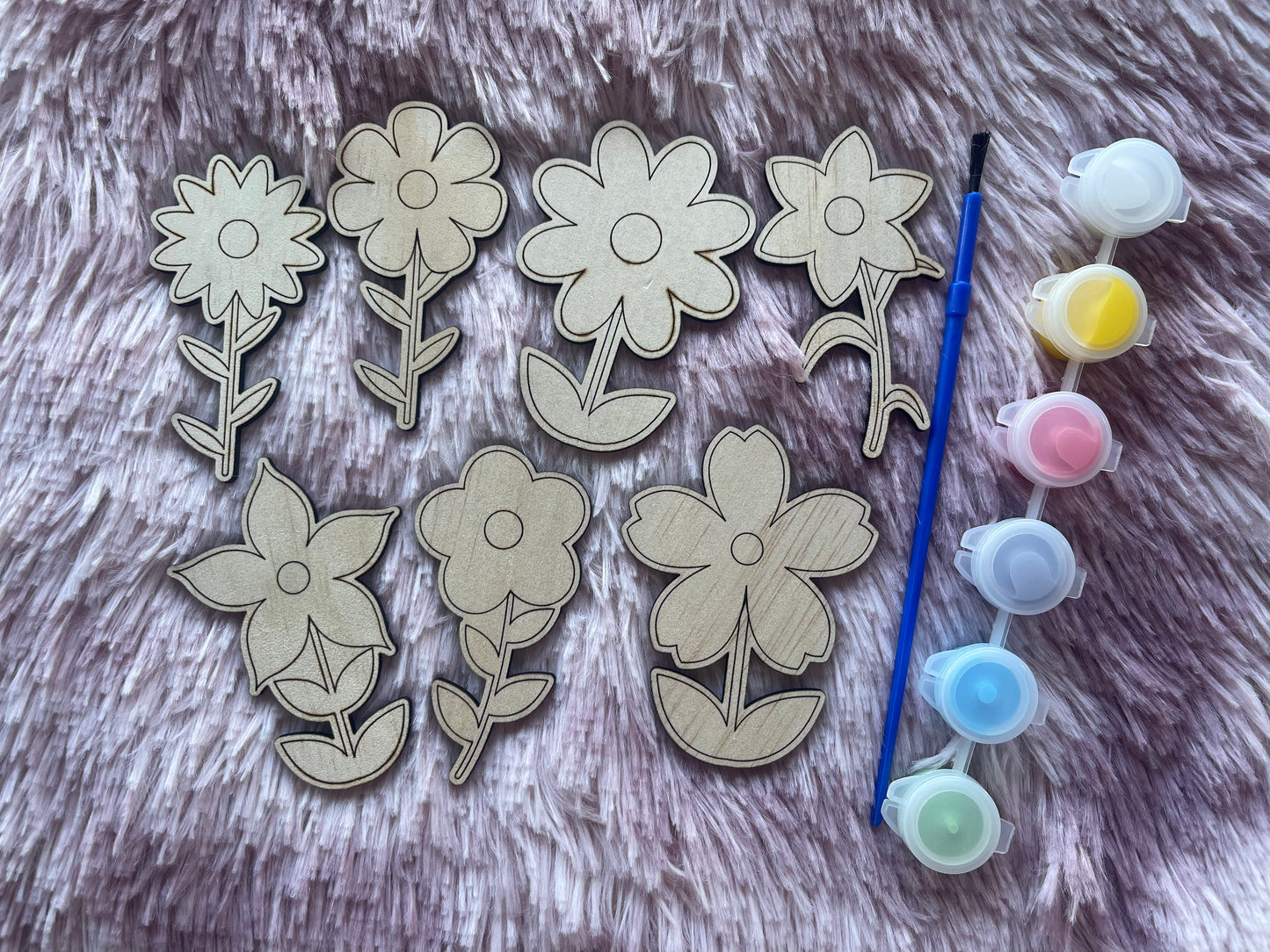 DIY Wooden Painted Flowers