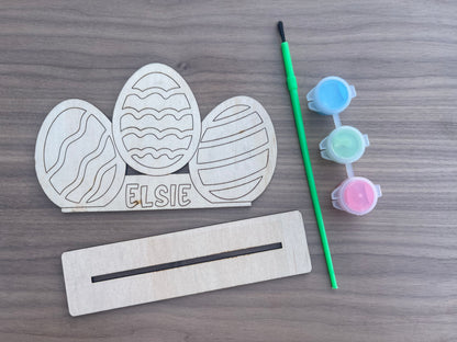 3D DIY Kids Wooden Easter Egg Painting
