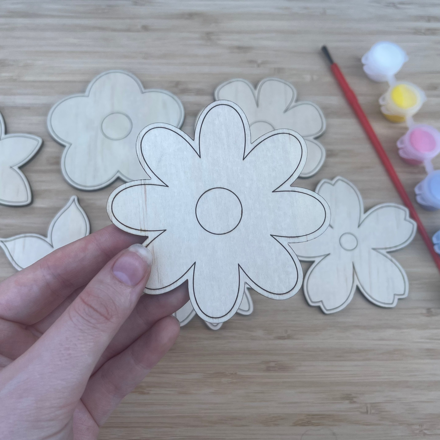 DIY Wooden Painted Flowers