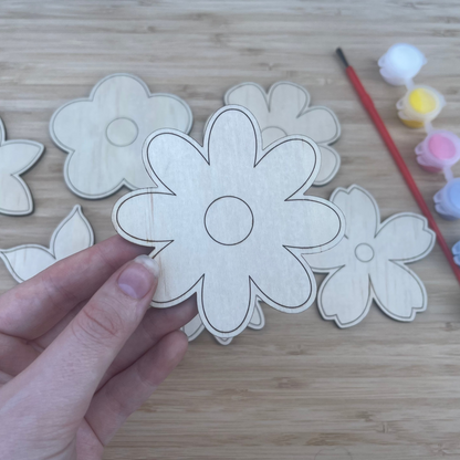 DIY Wooden Painted Flowers