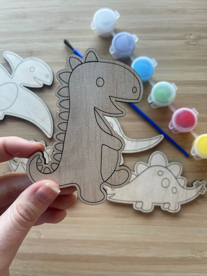 DIY Wooden Painted Dinosaurs